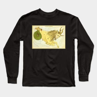 Capricorn the Goat, from Urania's Mirror, Vintage Signs of the Zodiac Long Sleeve T-Shirt